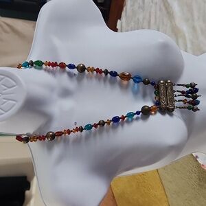 vintage tribal nomadic tent door entrance amulets mezuzah beaded necklace